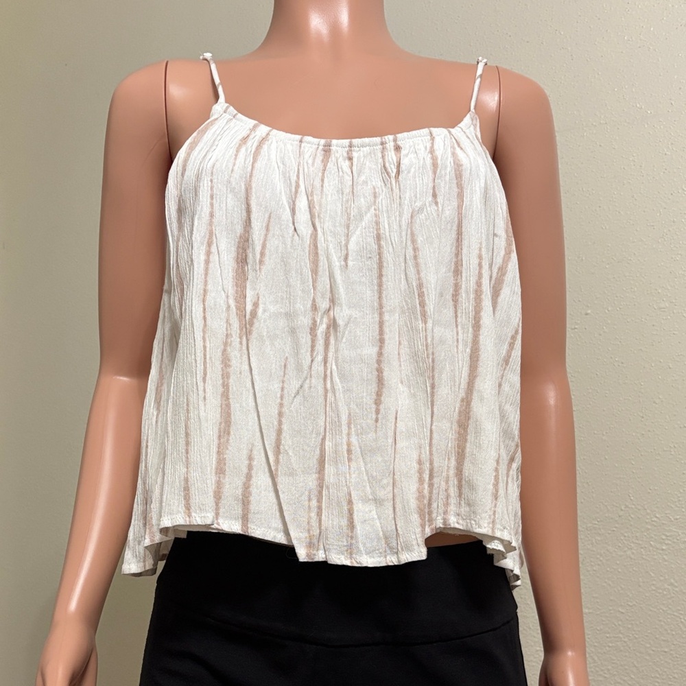 Chic White and Tan Women's Camisole